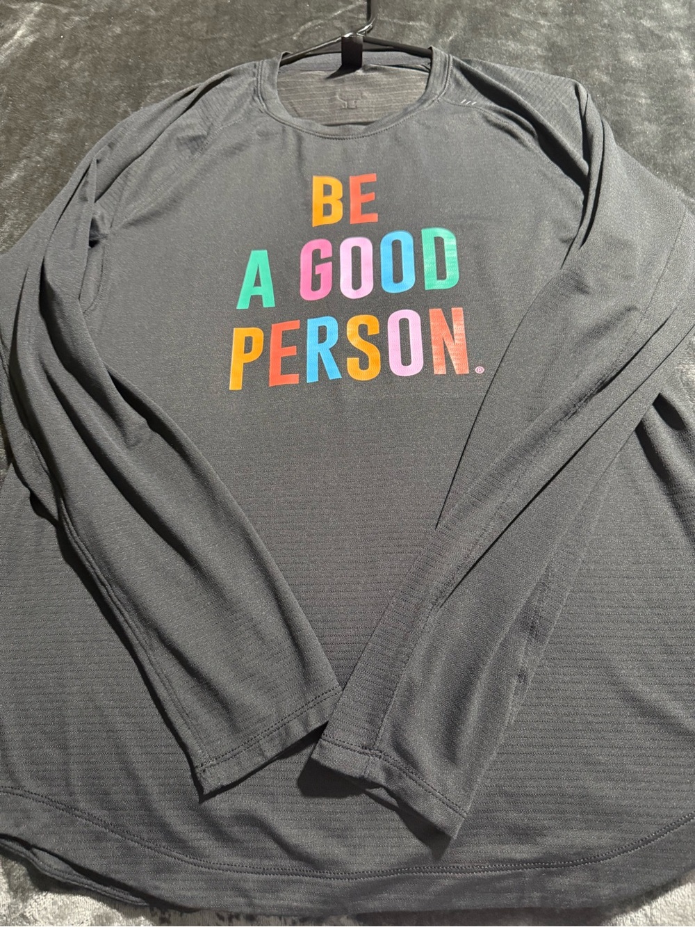 Be A Good Person Long Sleeve Graphic Tee - Black